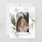 バジェットユーカリ結婚プトゥスの写真招待状 (正面)