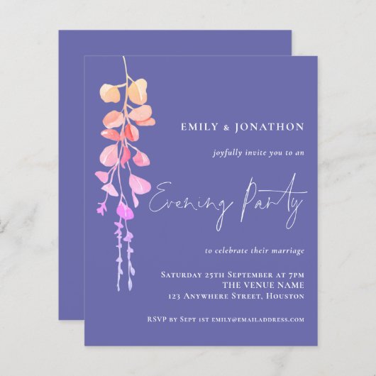 バジェットユーカリ結婚薄紫夕べパーティー (正面/裏面)