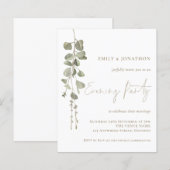 バジェットユーカリ結婚金ゴールド夕べ招待状 (正面/裏面)