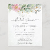 バジェットユーカリ葉パイダル・シャワー招待状 (正面)