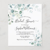バジェットユーカリ葉パイダル・シャワー招待状 (正面)