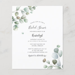 バジェットユーカリ葉ブライダルシャワー招待