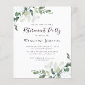 バジェットユーカリ葉リタイアメントパーティー招待状 (正面)