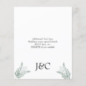 バジェットユーカリ葉結婚式招待状 チラシ (裏面)