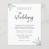 バジェットユーカリ葉結婚式招待状 チラシ (正面)