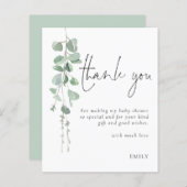 バジェットユーカリ赤ちゃんシャワーパーティーありがとう (正面/裏面)