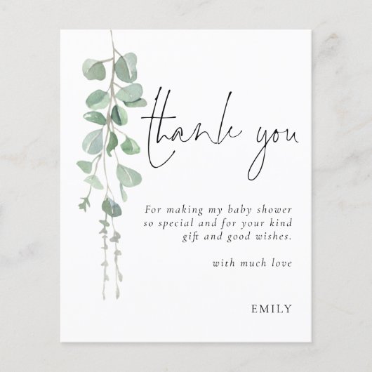 バジェットユーカリ赤ちゃんシャワーパーティーありがとう (正面)