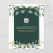 バジェットユーカリ赤ちゃんシャワー金ゴールドQRコード招待状 チラシ (裏面)