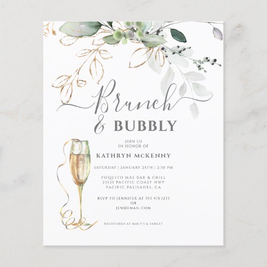 バジェットユーカリ金ゴールドダスティブルーブライダルシャワー (正面)