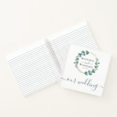 バジェットユーカリ金ゴールドリース結婚ズゲストブック ノートブック (内部)