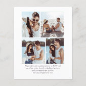 バジェットユーカリ金ゴールド写真結婚式招待状 (裏面)