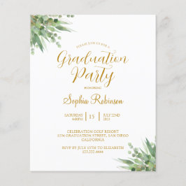バジェットユーカリ金ゴールド卒業パーティー招待状