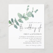 バジェットユーカリ離れススクリプト結婚式招待状 (正面)