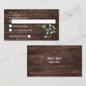 バジェットユーカリ&ウッドグリーナリー2SM食事なしRSVP エンクロージャーカード (正面/裏面)