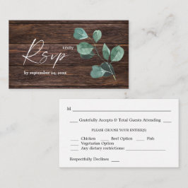 バジェットユーカリ&ウッドグリーナリー2SM食事RSVP エンクロージャーカード