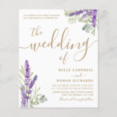 バジェットユーカリ&ラベンダー結婚式招待状 (正面)