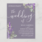 バジェットユーカリ&ラベンダー結婚式招待状 (正面)