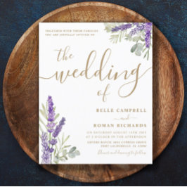 バジェットユーカリ&ラベンダー結婚式招待状