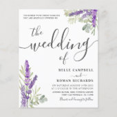 バジェットユーカリ&ラベンダー結婚式招待状 (正面)