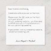 バジェットユーカリQRコードボホ結婚式招待状 スクエア名刺 (裏面)