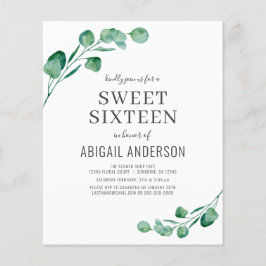 バジェットユーカリSweet sixteenパーティの招待状 チラシ