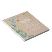 バジェットユ素朴ーカリプトゥスクラフトブライダルシャワー ノートパッド (アングル)