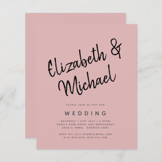 バジェットライトダスティバラピンクモノク結婚ロの (正面/裏面)