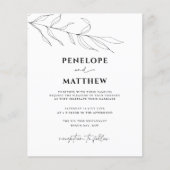 バジェットラインアートフォージズリーフ結婚式招待状 チラシ (正面)