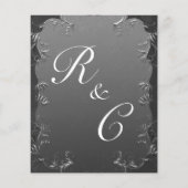 バジェットラグジュアリーエレガントグレイフラリッシュウェディング招待 チラシ (裏面)