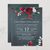 バジェットラスティッククリスマスオープンハウス招待状 (正面/裏面)
