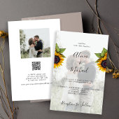 バジェットラスティックフォトQR RSVP結婚式招待状