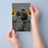 バジェットラスティックフォトQR RSVP結婚式招待状 チラシ (ハンドル)