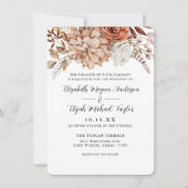 バジェットラストテラコッタ秋結婚フローラ 招待状 (正面)