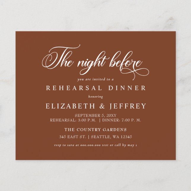 バジェットラストナイトリハーサルディナー招待状 (正面)