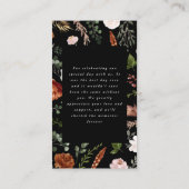 バジェットラストブラックシック結婚フローラの感謝していユーザ エンクロージャーカード (裏面)