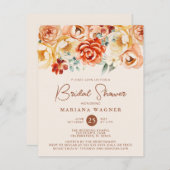 バジェットラストベージュロマンチックフローラブライダルシャワー (正面/裏面)