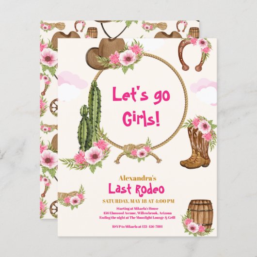 バジェットラストロデオ女性のカーボーイブライダルシャワー (正面/裏面)