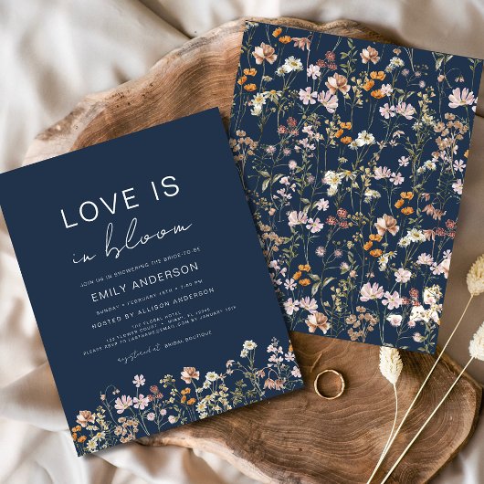 バジェットラブは開花ワイルドフラワーブライダルシャワー チラシ