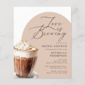 バジェットラブイズブルーイングコーヒーブライダルシャワー招待状 (正面)