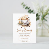 バジェットラブイズブルーイングコーヒーブライダルシャワー招待状 (スタンド正面)