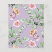 バジェットラブ開花パープルバラシャワー招待状 (裏面)