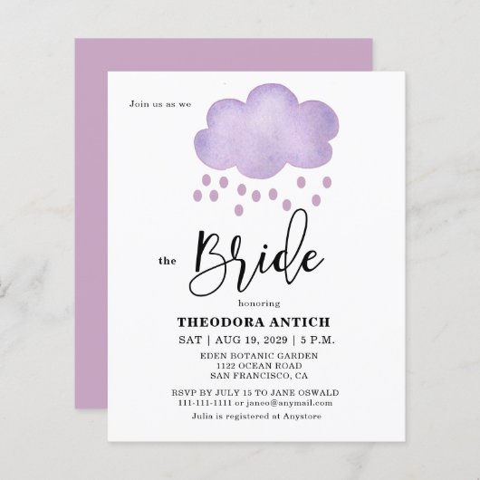 バジェットラベンダークおもしろいラウドブライダルシャワー (正面/裏面)