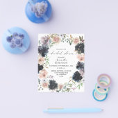 バジェットラベンダーネイビー&ピンクブライダルシャワー チラシ (シングル)