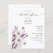 バジェットラベンダーパープルフローラブライダルシャワー (正面/裏面)