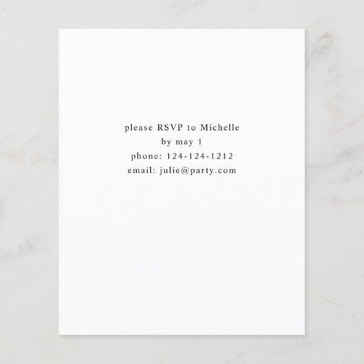 バジェットラベンダーパープルフローラ卒業パーティー チラシ (裏面)