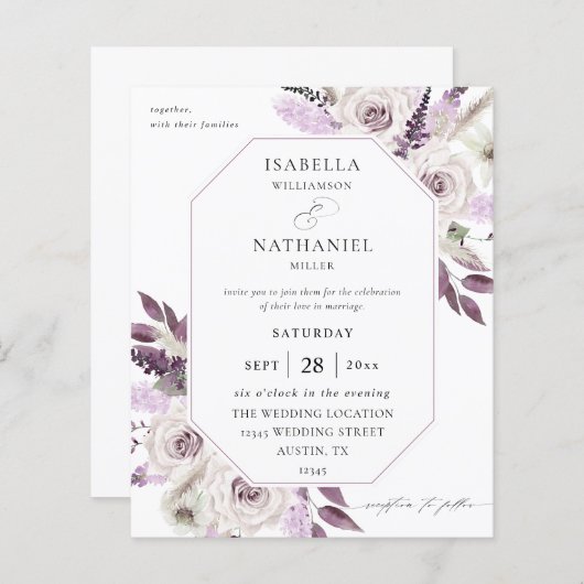 バジェットラベンダーパープル結婚フローラズ2 (正面/裏面)