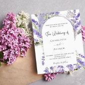 バジェットラベンダーフローラアーチ結婚式招待状
