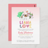 バジェットラマママベビーラブピンクガールズシャワー ポストカード (正面/裏面)