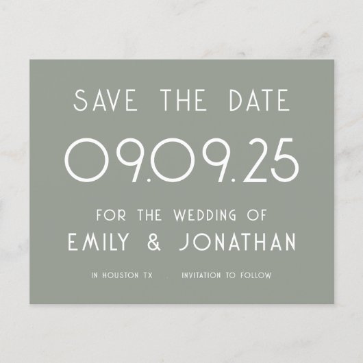 バジェットラージタイポグラフィセージ結婚グリーン (正面)