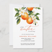 バジェットリトルかわいこちゃんオレンジクレメンチンベビーシャワー 招待状 (正面)